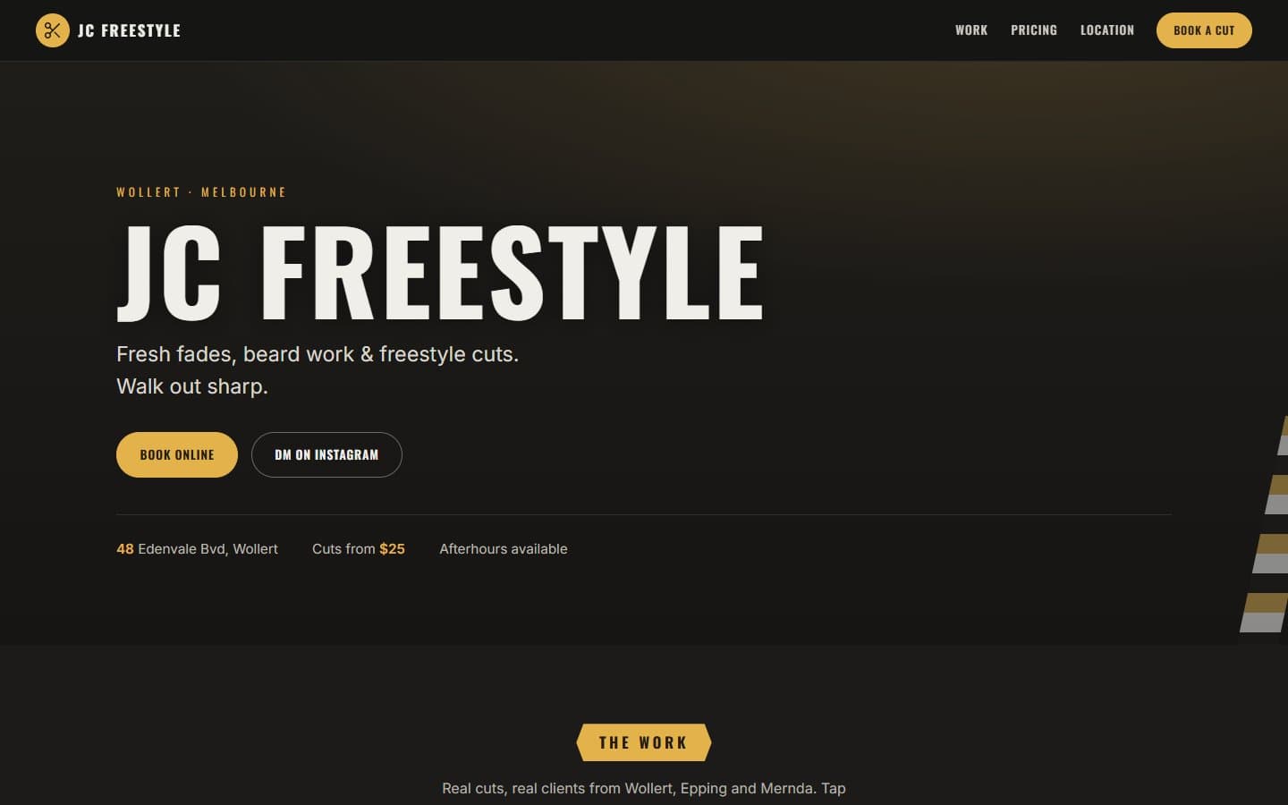 The JC Freestyle website on a desktop screen